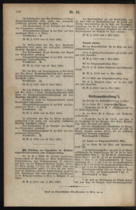 Post- und Telegraphen-Verordnungsblatt für das Verwaltungsgebiet des K.-K. Handelsministeriums 19290522 Seite: 4