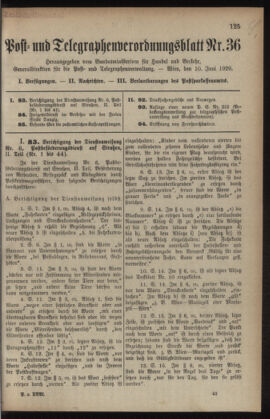 Post- und Telegraphen-Verordnungsblatt für das Verwaltungsgebiet des K.-K. Handelsministeriums 19290610 Seite: 1