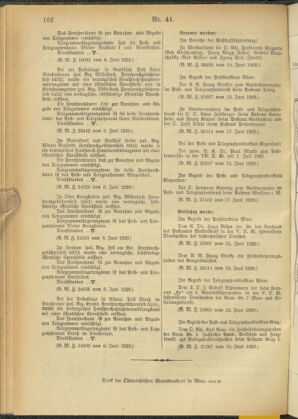 Post- und Telegraphen-Verordnungsblatt für das Verwaltungsgebiet des K.-K. Handelsministeriums 19290628 Seite: 4