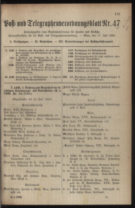 Post- und Telegraphen-Verordnungsblatt für das Verwaltungsgebiet des K.-K. Handelsministeriums 19290717 Seite: 1