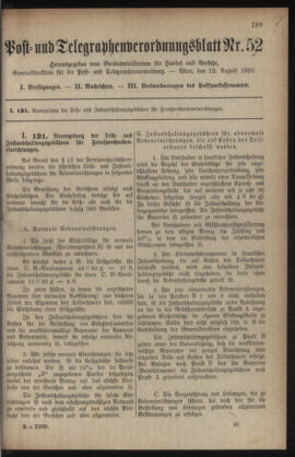 Post- und Telegraphen-Verordnungsblatt für das Verwaltungsgebiet des K.-K. Handelsministeriums