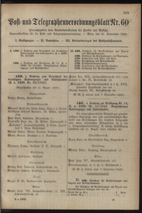 Post- und Telegraphen-Verordnungsblatt für das Verwaltungsgebiet des K.-K. Handelsministeriums 19290921 Seite: 1