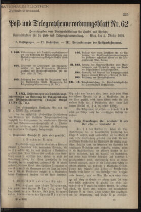 Post- und Telegraphen-Verordnungsblatt für das Verwaltungsgebiet des K.-K. Handelsministeriums