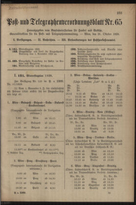 Post- und Telegraphen-Verordnungsblatt für das Verwaltungsgebiet des K.-K. Handelsministeriums 19291026 Seite: 1