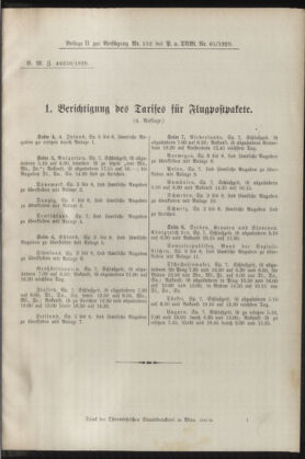 Post- und Telegraphen-Verordnungsblatt für das Verwaltungsgebiet des K.-K. Handelsministeriums 19291026 Seite: 9