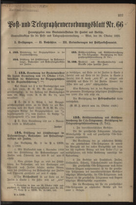 Post- und Telegraphen-Verordnungsblatt für das Verwaltungsgebiet des K.-K. Handelsministeriums 19291028 Seite: 1