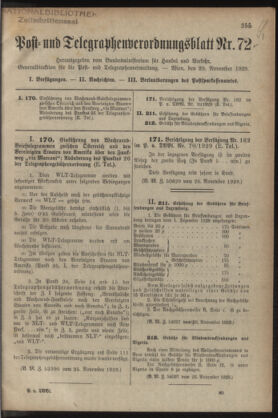 Post- und Telegraphen-Verordnungsblatt für das Verwaltungsgebiet des K.-K. Handelsministeriums 19291129 Seite: 1