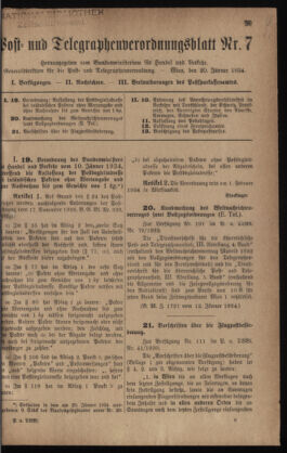 Post- und Telegraphen-Verordnungsblatt für das Verwaltungsgebiet des K.-K. Handelsministeriums 19340120 Seite: 1