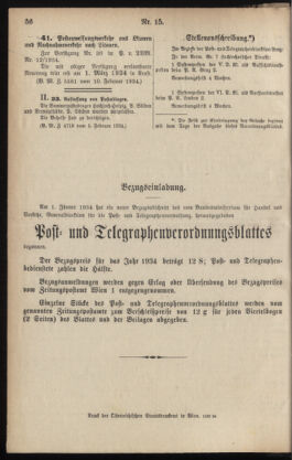 Post- und Telegraphen-Verordnungsblatt für das Verwaltungsgebiet des K.-K. Handelsministeriums 19340213 Seite: 2