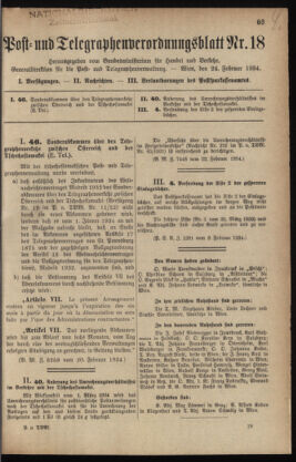 Post- und Telegraphen-Verordnungsblatt für das Verwaltungsgebiet des K.-K. Handelsministeriums