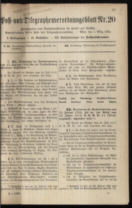 Post- und Telegraphen-Verordnungsblatt für das Verwaltungsgebiet des K.-K. Handelsministeriums 19340305 Seite: 1