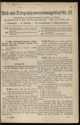 Post- und Telegraphen-Verordnungsblatt für das Verwaltungsgebiet des K.-K. Handelsministeriums 19340322 Seite: 1