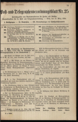 Post- und Telegraphen-Verordnungsblatt für das Verwaltungsgebiet des K.-K. Handelsministeriums 19340328 Seite: 1