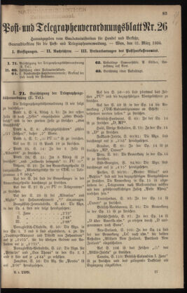 Post- und Telegraphen-Verordnungsblatt für das Verwaltungsgebiet des K.-K. Handelsministeriums 19340331 Seite: 1