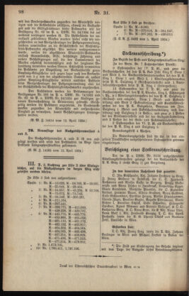 Post- und Telegraphen-Verordnungsblatt für das Verwaltungsgebiet des K.-K. Handelsministeriums 19340423 Seite: 4