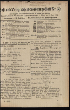 Post- und Telegraphen-Verordnungsblatt für das Verwaltungsgebiet des K.-K. Handelsministeriums 19340611 Seite: 1