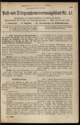 Post- und Telegraphen-Verordnungsblatt für das Verwaltungsgebiet des K.-K. Handelsministeriums 19340623 Seite: 1