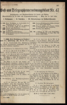 Post- und Telegraphen-Verordnungsblatt für das Verwaltungsgebiet des K.-K. Handelsministeriums 19340720 Seite: 1