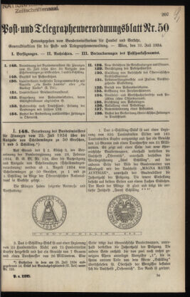 Post- und Telegraphen-Verordnungsblatt für das Verwaltungsgebiet des K.-K. Handelsministeriums