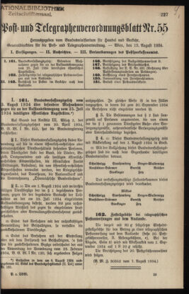 Post- und Telegraphen-Verordnungsblatt für das Verwaltungsgebiet des K.-K. Handelsministeriums 19340813 Seite: 1