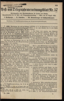 Post- und Telegraphen-Verordnungsblatt für das Verwaltungsgebiet des K.-K. Handelsministeriums 19340823 Seite: 1