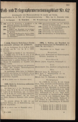 Post- und Telegraphen-Verordnungsblatt für das Verwaltungsgebiet des K.-K. Handelsministeriums 19340915 Seite: 1