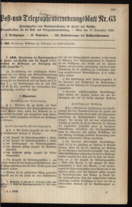 Post- und Telegraphen-Verordnungsblatt für das Verwaltungsgebiet des K.-K. Handelsministeriums 19340917 Seite: 1