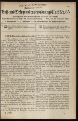 Post- und Telegraphen-Verordnungsblatt für das Verwaltungsgebiet des K.-K. Handelsministeriums 19340929 Seite: 1