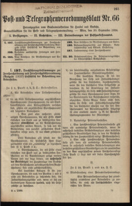 Post- und Telegraphen-Verordnungsblatt für das Verwaltungsgebiet des K.-K. Handelsministeriums