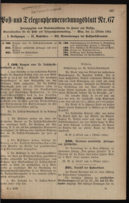 Post- und Telegraphen-Verordnungsblatt für das Verwaltungsgebiet des K.-K. Handelsministeriums 19341011 Seite: 1