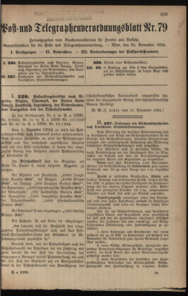 Post- und Telegraphen-Verordnungsblatt für das Verwaltungsgebiet des K.-K. Handelsministeriums 19341125 Seite: 1