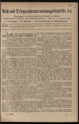 Post- und Telegraphen-Verordnungsblatt für das Verwaltungsgebiet des K.-K. Handelsministeriums 19341211 Seite: 1