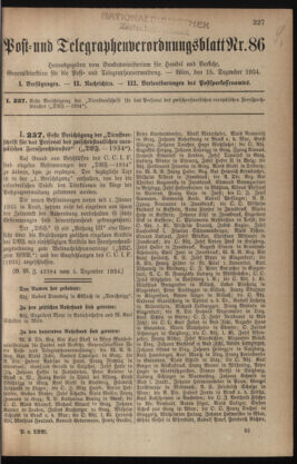 Post- und Telegraphen-Verordnungsblatt für das Verwaltungsgebiet des K.-K. Handelsministeriums 19341215 Seite: 1