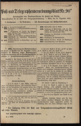 Post- und Telegraphen-Verordnungsblatt für das Verwaltungsgebiet des K.-K. Handelsministeriums 19341231 Seite: 1