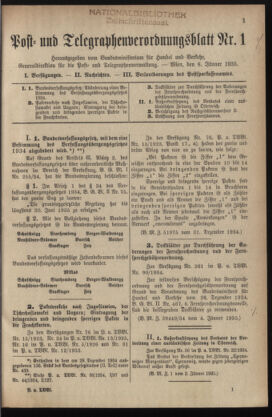 Post- und Telegraphen-Verordnungsblatt für das Verwaltungsgebiet des K.-K. Handelsministeriums 19350108 Seite: 1