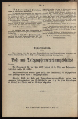 Post- und Telegraphen-Verordnungsblatt für das Verwaltungsgebiet des K.-K. Handelsministeriums 19350131 Seite: 6