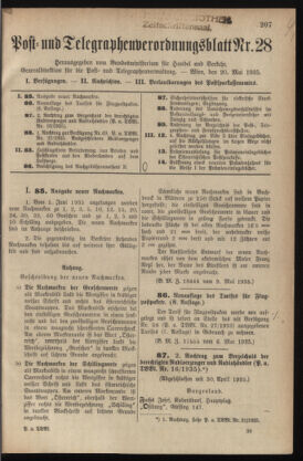 Post- und Telegraphen-Verordnungsblatt für das Verwaltungsgebiet des K.-K. Handelsministeriums 19350520 Seite: 1