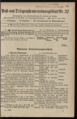 Post- und Telegraphen-Verordnungsblatt für das Verwaltungsgebiet des K.-K. Handelsministeriums 19350608 Seite: 1