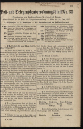 Post- und Telegraphen-Verordnungsblatt für das Verwaltungsgebiet des K.-K. Handelsministeriums 19350618 Seite: 1