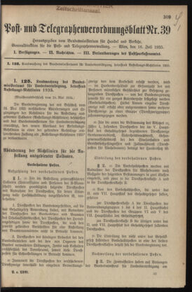 Post- und Telegraphen-Verordnungsblatt für das Verwaltungsgebiet des K.-K. Handelsministeriums 19350718 Seite: 1