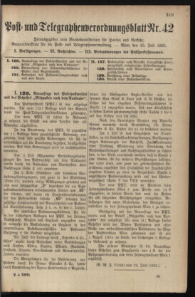 Post- und Telegraphen-Verordnungsblatt für das Verwaltungsgebiet des K.-K. Handelsministeriums 19350725 Seite: 1