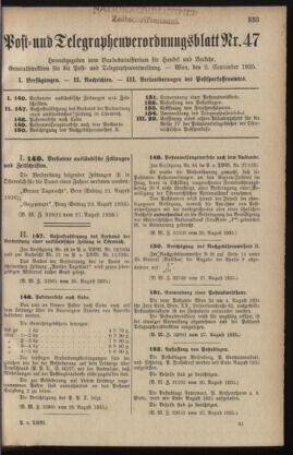 Post- und Telegraphen-Verordnungsblatt für das Verwaltungsgebiet des K.-K. Handelsministeriums 19350902 Seite: 1