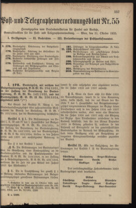 Post- und Telegraphen-Verordnungsblatt für das Verwaltungsgebiet des K.-K. Handelsministeriums 19351031 Seite: 1