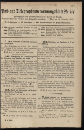 Post- und Telegraphen-Verordnungsblatt für das Verwaltungsgebiet des K.-K. Handelsministeriums 19351112 Seite: 1