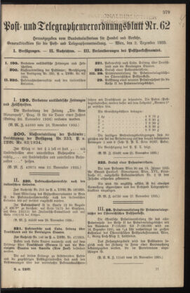 Post- und Telegraphen-Verordnungsblatt für das Verwaltungsgebiet des K.-K. Handelsministeriums 19351202 Seite: 1