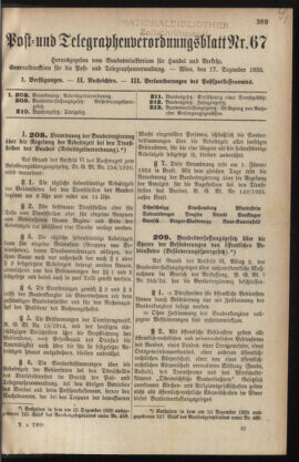 Post- und Telegraphen-Verordnungsblatt für das Verwaltungsgebiet des K.-K. Handelsministeriums 19351217 Seite: 1