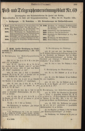 Post- und Telegraphen-Verordnungsblatt für das Verwaltungsgebiet des K.-K. Handelsministeriums 19351220 Seite: 1