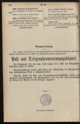 Post- und Telegraphen-Verordnungsblatt für das Verwaltungsgebiet des K.-K. Handelsministeriums 19351220 Seite: 4