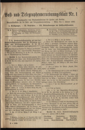 Post- und Telegraphen-Verordnungsblatt für das Verwaltungsgebiet des K.-K. Handelsministeriums 19360102 Seite: 1