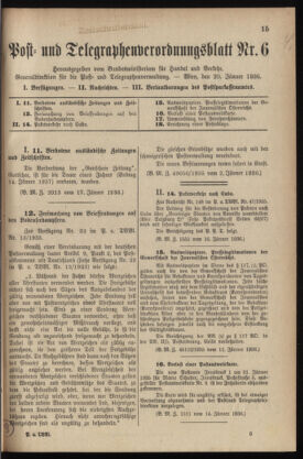 Post- und Telegraphen-Verordnungsblatt für das Verwaltungsgebiet des K.-K. Handelsministeriums 19360120 Seite: 1